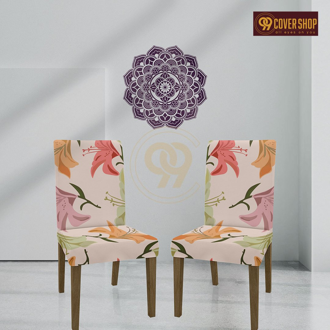 Printed stitch chair cover 6 pics