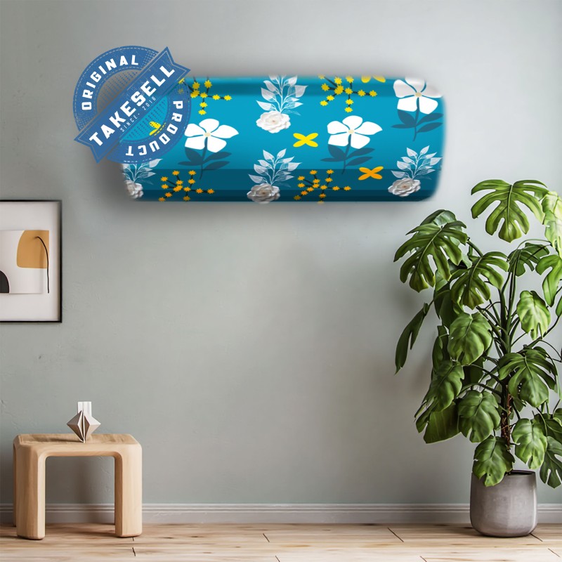 Aqua Garden Split AC Cover - Floral Dustproof Print | Takesell