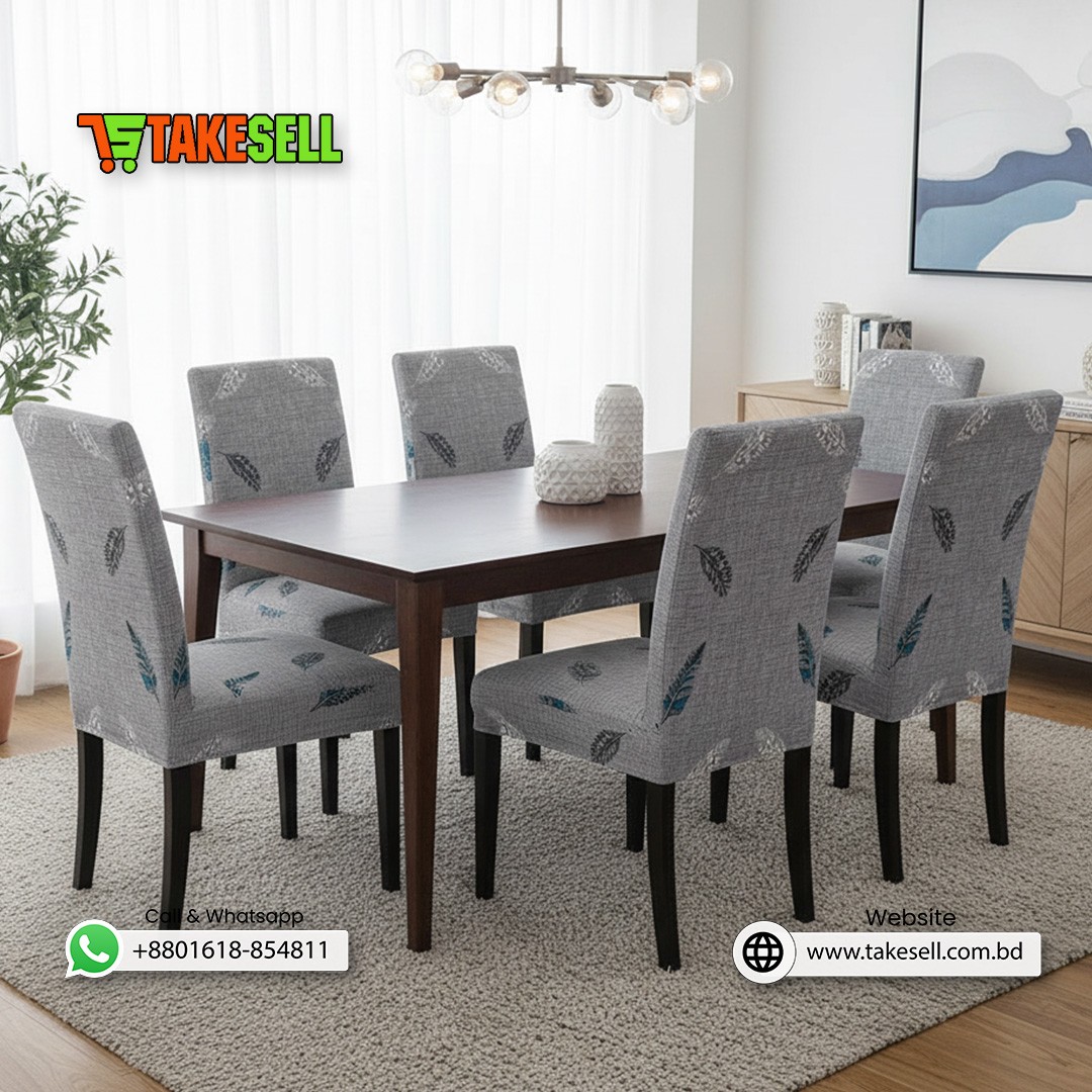 Grey Feathers china Print Chair Cover