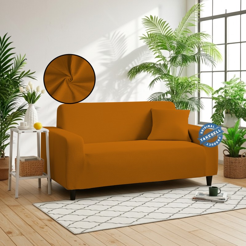 Golden Colour Honey Comb Sofa Cover