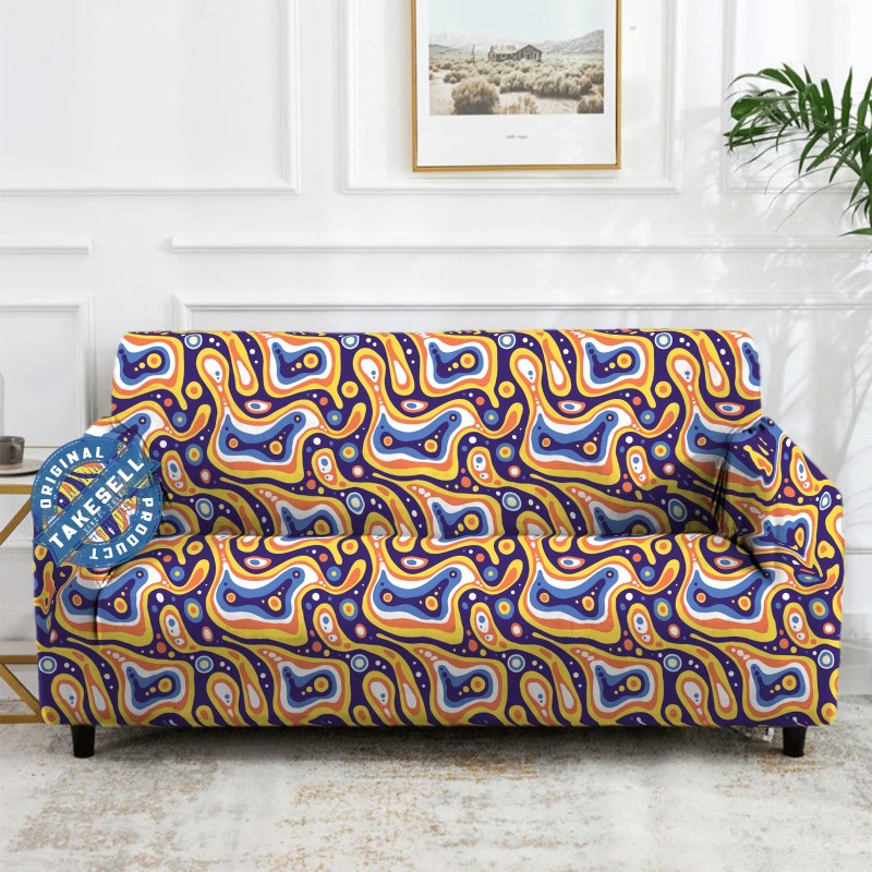 Retro background vector China Print Sofa Cover