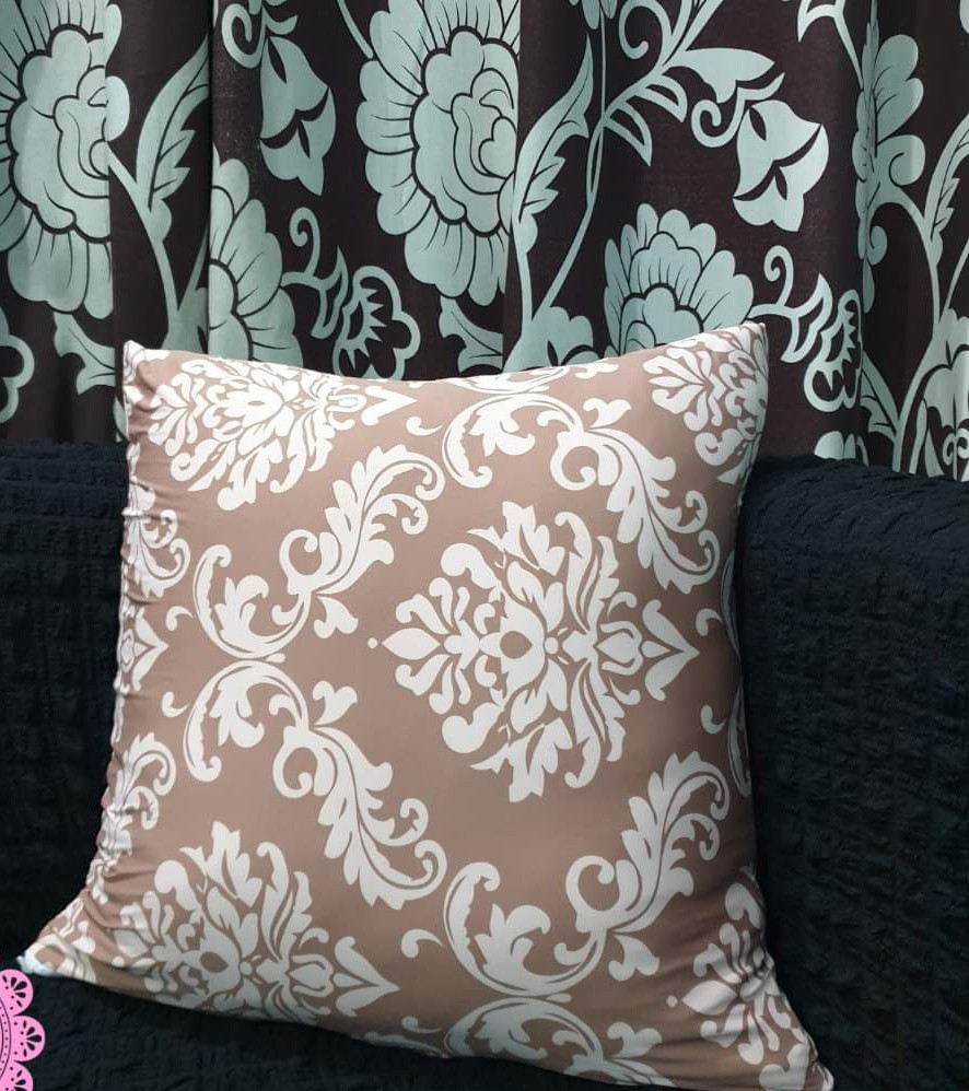 Brown color 5 pics China Print Cushion cover.