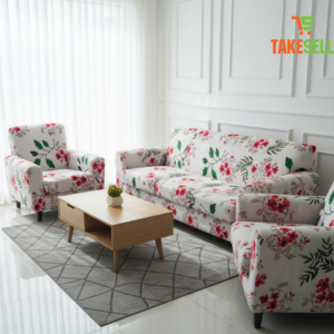 Fresh Floral Print Stretch Sofa Cover - Elegant & Washable
