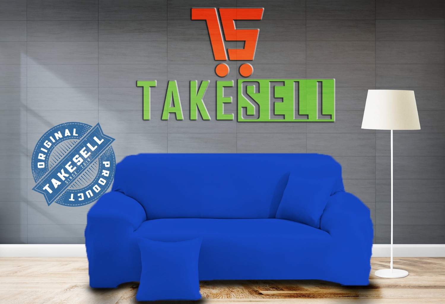 Royal Blue china Solid sofa cover