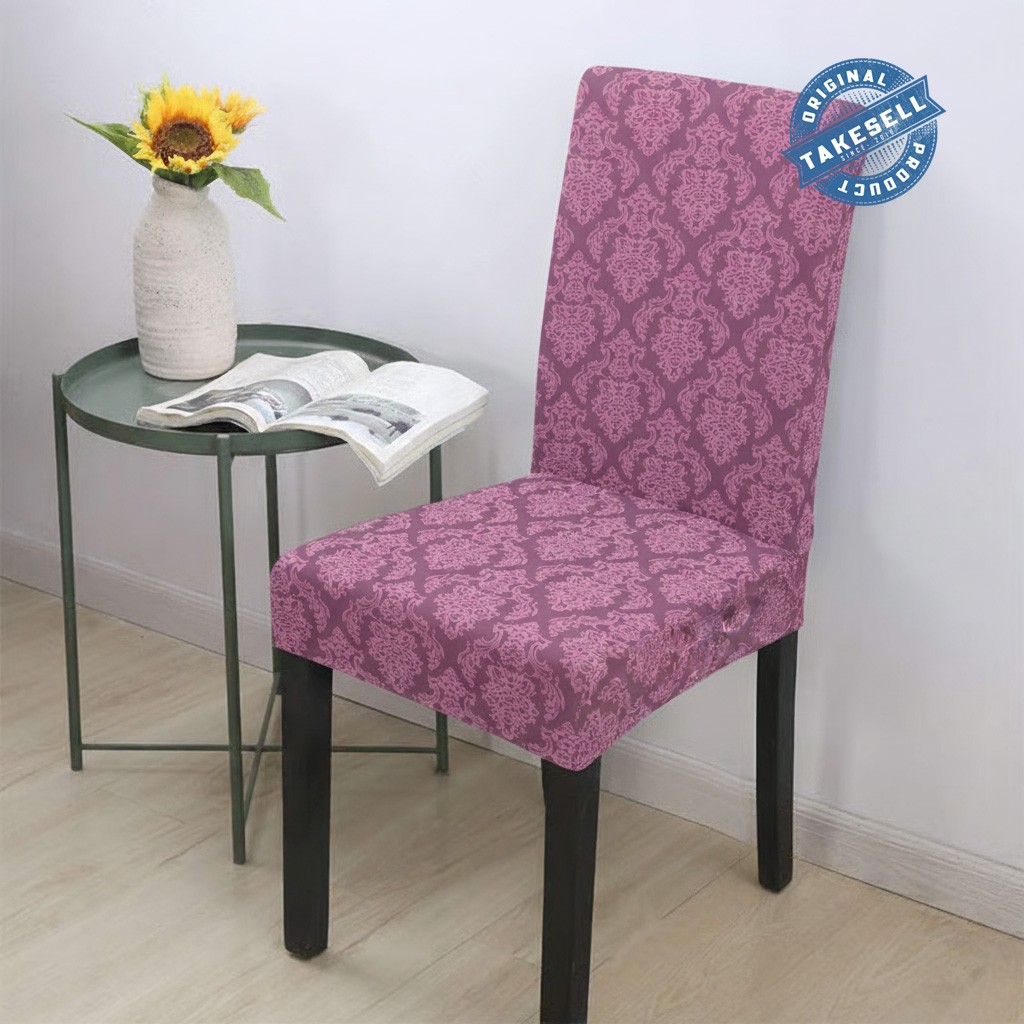 Hot Pink Damask Spandex jacquard Chair Cover