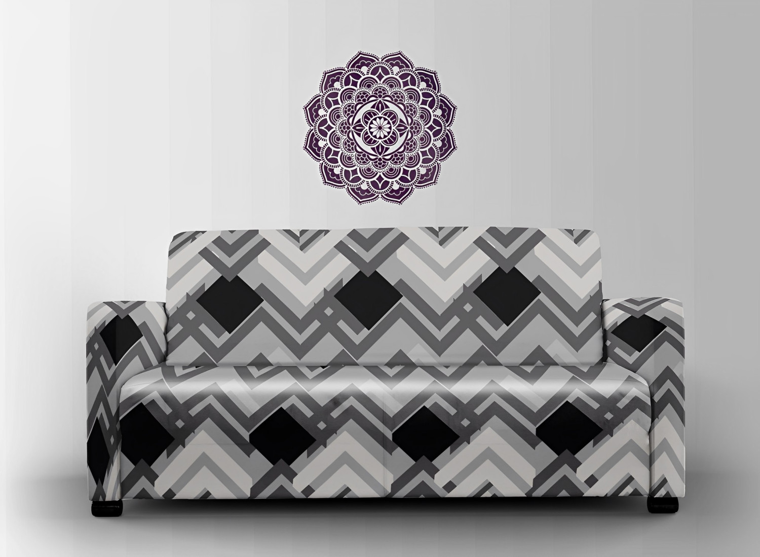 2 Seater Printed Stitch Sofa Cover