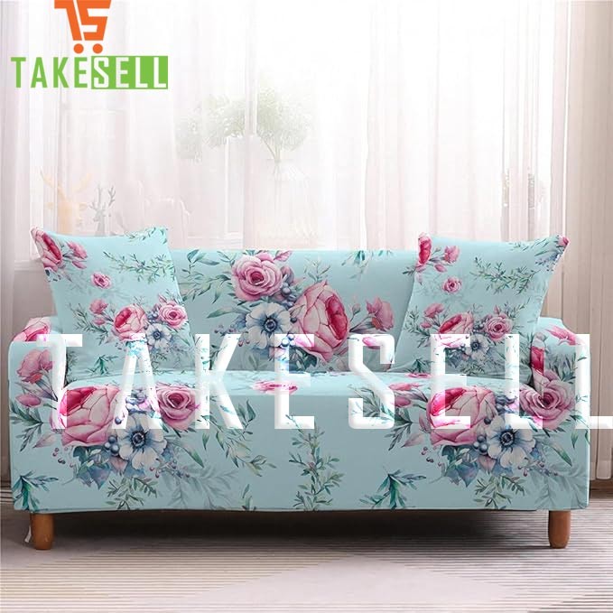 Floral Print Sofa Cover (3+2+1)